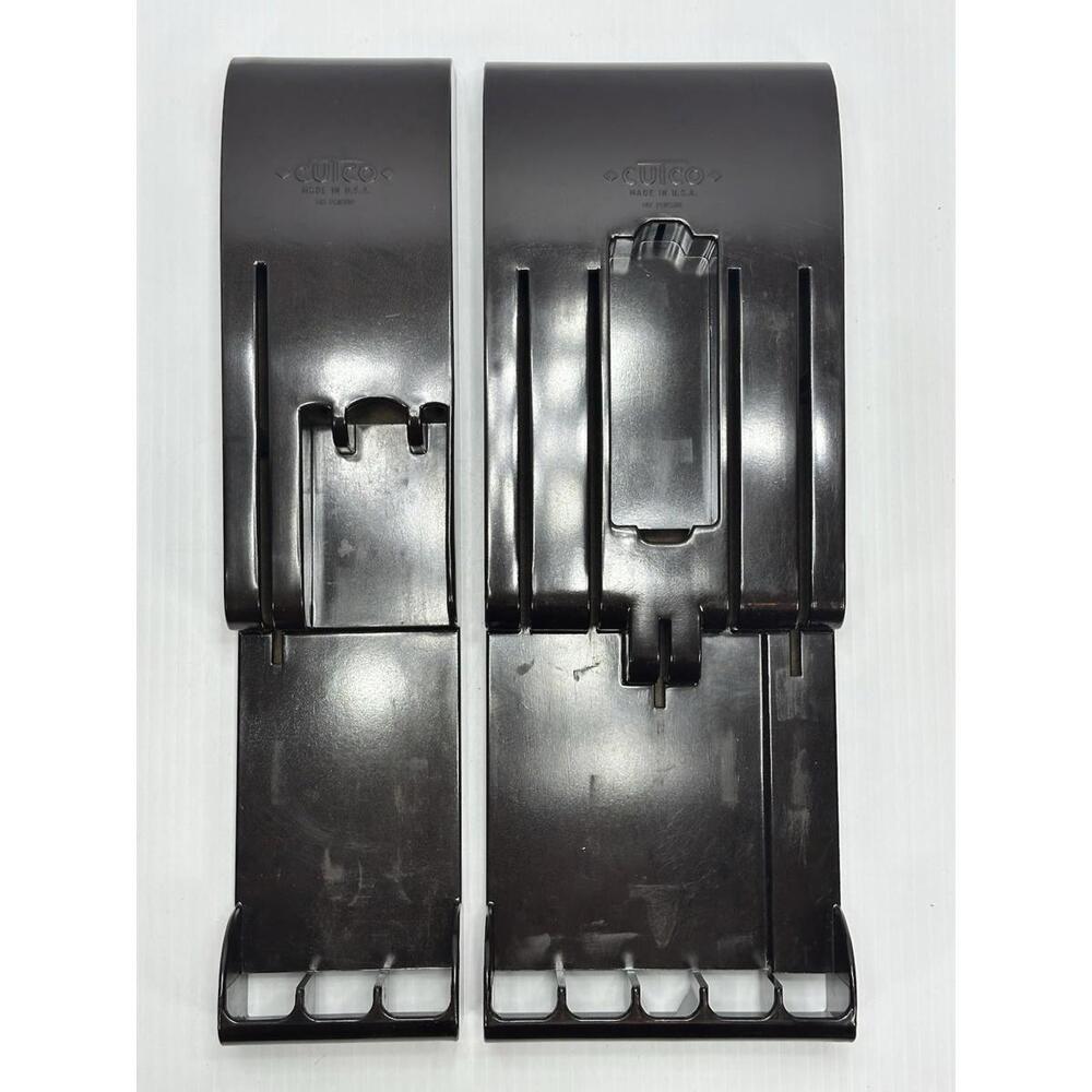 2 Cutco Knife Holder Wall Mount Tray Caddy Storage 6 Slot & 4 Slot Brown